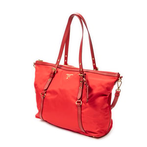 Prada Convertible Zip Tote  en  Red Lienzo
