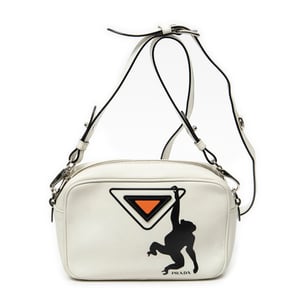 Prada Monkey Print Camera Bag  en  marfil Cuero de ternero