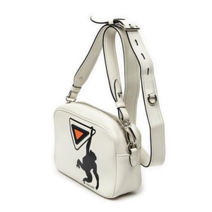 Prada Monkey Print Camera Bag  en  marfil Cuero de ternero