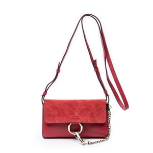 Chloé Mini Faye  en  Red Cuero de ternero