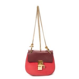 Chloé Mini Bicolor Drew  en  Red Cuero de ternero