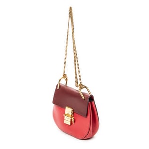 Chloé Mini Bicolor Drew  en  Red Cuero de ternero