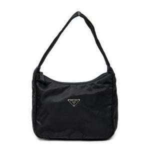 Prada Mini Zip Hobo  en  negro Lienzo