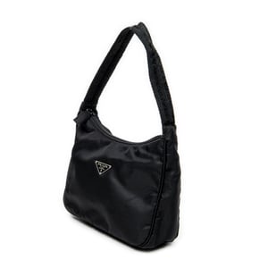 Prada Mini Zip Hobo  en  negro Lienzo