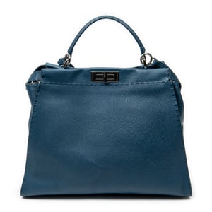 Fendi Large Selleria Peekaboo  en  Blue Cuero de ternero