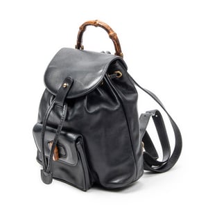 Gucci Mini Bamboo Backpack  en  Marina Cuero de ternero