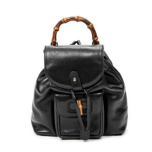 Gucci Mini Bamboo Backpack  en  negro Cuero de ternero