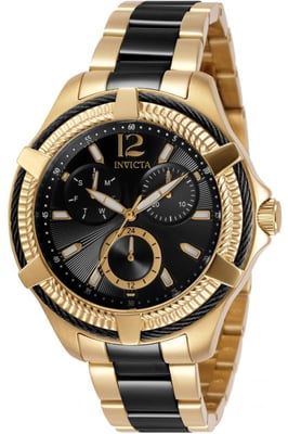 Invicta Bolt 30894 Reloj de Mujer - Movimiento de Cuarzo - Acero Inoxidable con Esfera Negra - 41 mm