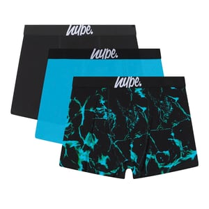 Pack de 3 Calzoncillos para Niños en Negro, Turquesa y Estampado de Piscina, Ropa Interior Suave y Transpirable