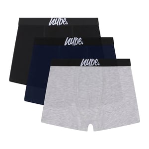 Pack de 3 Boxer para Niños Negro, Gris y Marino - Ropa Interior Suave y Transpirable
