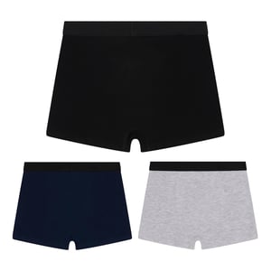Pack de 3 Boxer para Niños Negro, Gris y Marino - Ropa Interior Suave y Transpirable