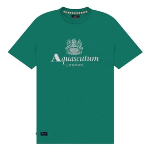 Camiseta Básica Aquascutum Active Beach Con Logotipo Grande Verde