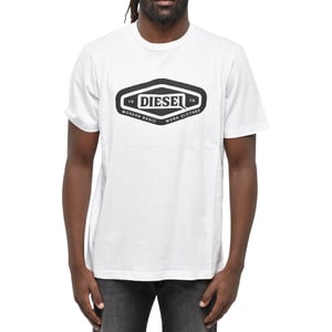 Camiseta Básica Blanca Con Logotipo Moderno De Diesel