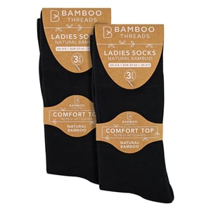Paquete de 6 Calcetines de Bambú para Damas Sin Elasticidad Suaves Transpirables para Uso Diario