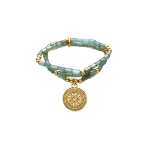 Pulsera Luxenter con Cristal Azul acabado oro 18k - Thyu