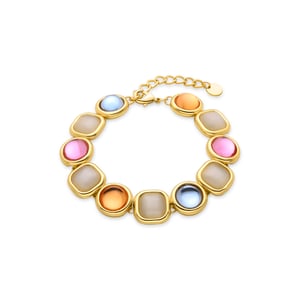 Pulsera Luxenter de Cristal Multicolor acabada en oro amarillo de 18K - Mantis