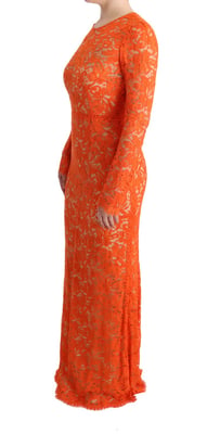 Vestido Maxi de Encaje de Manga Larga
