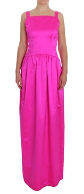 Vestido Maxi de Seda Fucsia Dolce Gabbana