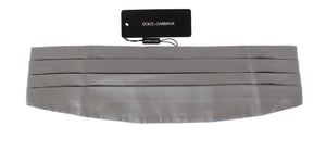 Cinturón de seda plisado gris Dolce Gabbana