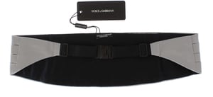 Cinturón de seda plisado gris Dolce Gabbana