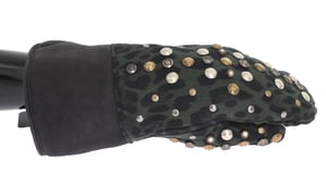 Guantes con Estampado de Leopardo y Studs
