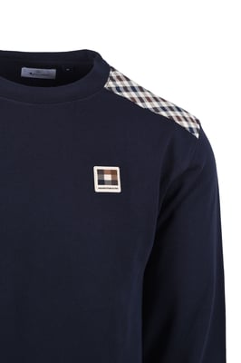 AQUASCUTUM LAMINA CREWNECK SWEATSHIRT NAVY