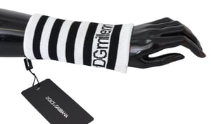 Pulsera envolvente de lana DGMillennials en negro y blanco de Dolce & Gabbana