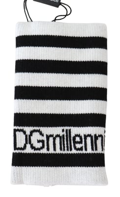 Pulsera envolvente de lana DGMillennials en negro y blanco de Dolce & Gabbana
