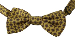 Corbata ajustable de seda amarilla con patrón de Dolce & Gabbana