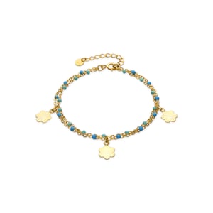 Luxenter Pulsera de Plata de Ley 925 y Lacado Azul acabado oro amarillo de 18k - Lilith