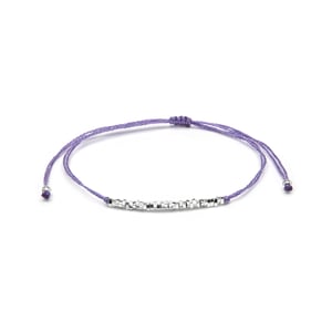 Luxenter Pulsera de Algodon Morado acabado en Plata de Ley 925 - Limley