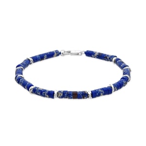 Luxenter Pulsera acabado plata y Lapislazuli Natural - Silbi