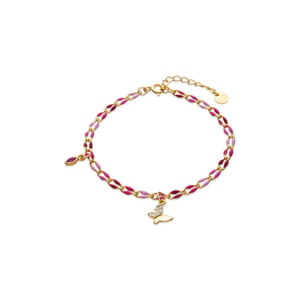 Luxenter Pulsera de Plata de Ley 925 y Lacado Rosa acabado oro amarillo de 18k - Axelon