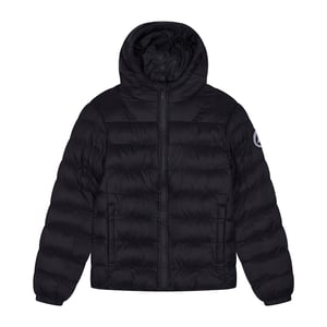 Chaqueta Acolchada para Niños y Niñas con Capucha Negra Abrigada