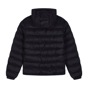 Chaqueta Acolchada para Niños y Niñas con Capucha Negra Abrigada