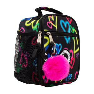 Caja de Almuerzo para Niños Corazones Graffiti Negros | Mochila Escolar Térmica Aislante 4.5L