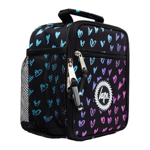 Lonchera Infantil Corazones Rosa Garabateados | Mochila Escolar Térmica Aislada 4.5L