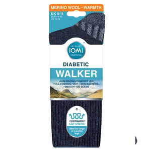 Calcetines de lana para caminar diabéticos para hombres | Calcetines de senderismo acolchados de ancho extra
