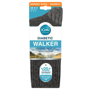 Calcetines de Lana para Personas Diabéticas para Hombre | Calcetines de Senderismo Acolchados de Gran Anchura