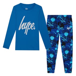 Conjunto de Pijamas de Graffiti Azul para Niños - Ropa de Dormir Suave para Descansar