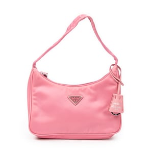 Prada Mini Zip Hobo  en  rosa Lienzo