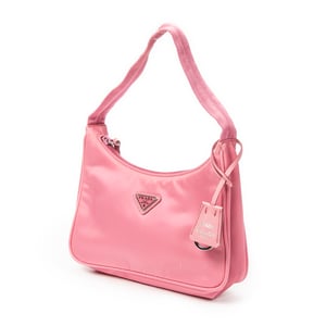 Prada Mini Zip Hobo  en  rosa Lienzo