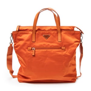 Prada Large Convertible Vertical Tote  en  naranja Lienzo