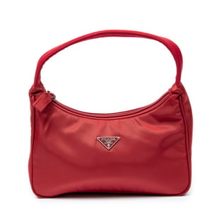 Prada Vintage Mini Zip Hobo  en  rojo Lienzo