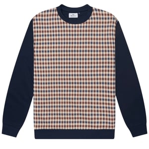 Sudadera Aquascutum Active Club Check Crewneck Azul Marino