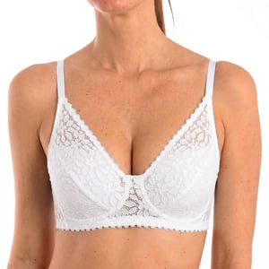 Sostenedor triangular de encaje floral para mujer, sin aros