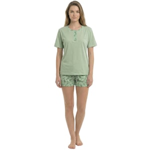 Pijamas de algodón de verano para mujer, manga corta KL40000