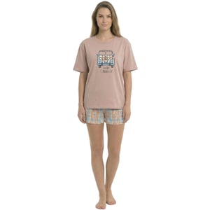 Pijamas de algodón de verano para mujer, manga corta KL40000