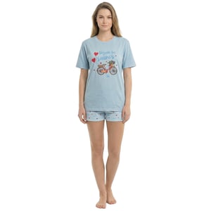 Pijamas de Algodón de Manga Corta para Mujeres Verano KL40000