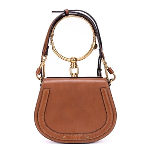 Chloé Nile Bracelet Bag  en  Brown Cuero de ternero